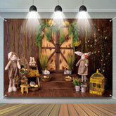 Aperturee - Floral Vines Dark Brown House Bunny Easter Backdrop